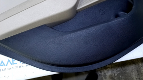Door trim card rear left Hyundai Sonata 15-17 black with beige insert plastic, armrest beige leather, gray molding structure, scratches, abrasions, dents
