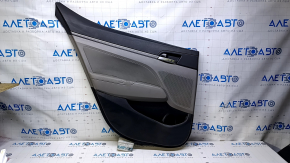 Door trim card rear left Hyundai Elantra AD 19-20 gray, gray rubber armrest, gray cloth insert, gray molding, scratches, abrasions, dent, dry cleaning