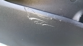 Door trim card rear left Hyundai Sonata 15-17 black with beige insert leather, armrest beige leather, molding light wood gloss, with curtain, scratches, abrasions, dents, scuffs