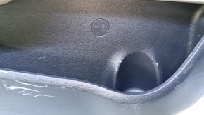 Door trim card rear left Hyundai Sonata 15-17 black with beige insert leather, armrest beige leather, molding light wood gloss, with curtain, scratches, abrasions, dents, scuffs