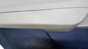 Door trim card rear left Hyundai Sonata 15-17 black with beige insert leather, armrest beige leather, molding light wood gloss, with curtain, scratches, abrasions, dents, scuffs