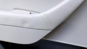 Door trim card rear left Hyundai Sonata 15-17 black with gray insert leather, armrest gray leather, gray molding structure, scuffs, pokes, scratches, abrasions