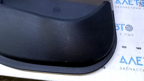 Door trim card rear left Hyundai Sonata 15-17 black with gray insert leather, armrest gray leather, gray molding structure, scuffs, pokes, scratches, abrasions