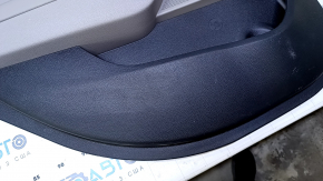 Door trim card rear left Hyundai Sonata 15-17 black with gray insert leather, armrest gray leather, gray molding structure, scuffs, pokes, scratches, abrasions