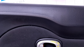 Door trim card rear left Kia Soul 14-19 black with black insert cloth, armrest black leather, scratches, abrasions