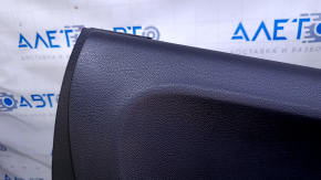 Door trim card rear left Kia Soul 14-19 black with black insert cloth, armrest black leather, scratches, abrasions