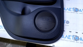 Door trim card rear left Kia Soul 14-19 black with black insert cloth, armrest black leather, scratches, abrasions