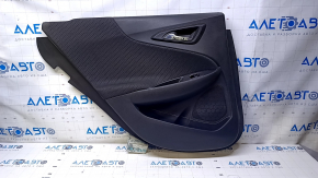 Door trim card rear left Chevrolet Malibu 16- black with black insert cloth, armrest black cloth, scratches, abrasions