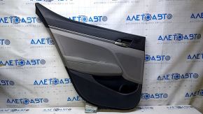 Door trim card rear left Hyundai Elantra AD 19-20 gray, armrest gray rubber, insert cloth plastic, molding gray, scratches, abrasions, dent
