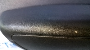 Door trim card rear left Kia Optima 16- black with black insert leather, armrest black leather, scratches, dents, abrasions, scuffs, tear on leather
