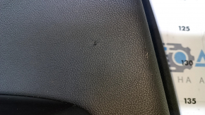 Door trim card rear left Kia Optima 16- black with black insert leather, armrest black leather, scratches, dents, abrasions, scuffs, tear on leather