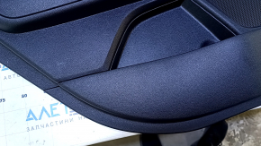 Door trim card rear left Kia Optima 16- black with black insert leather, armrest black leather, scratches, dents, abrasions, scuffs, tear on leather