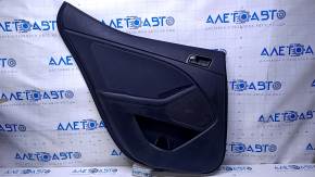 Door trim card rear left Kia Optima 11-15 black with gray insert cloth, armrest black leather, handle black matte, dents, abrasions, scratches