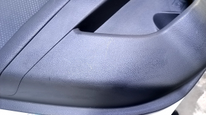 Door trim card rear left Kia Optima 11-15 black with gray insert cloth, armrest black leather, handle black matte, dents, abrasions, scratches