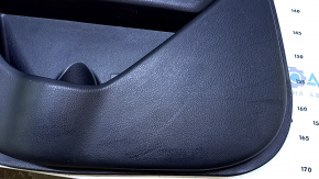 Door trim card rear left Kia Optima 11-15 black with gray insert cloth, armrest black leather, handle black matte, dents, abrasions, scratches