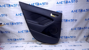 Door trim card rear left Kia Forte 4d 17-18 rest black with black insert plastic, armrest black leather, scratches, abrasions