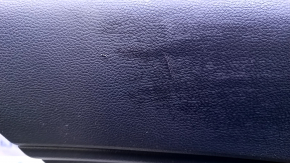 Door trim card rear left Kia Forte 4d 17-18 rest black with black insert plastic, armrest black leather, scratches, abrasions