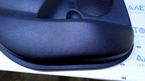 Door trim card rear left Kia Forte 4d 17-18 rest black with black insert plastic, armrest black leather, scratches, abrasions