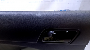 Door trim card rear left Kia Optima 11-15 black with gray insert cloth, armrest black leather, handle black matte, dents, abrasions, scuffs, bumps