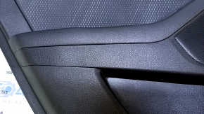 Door trim card rear left Kia Optima 11-15 black with gray insert cloth, armrest black leather, handle black matte, dents, abrasions, scuffs, bumps