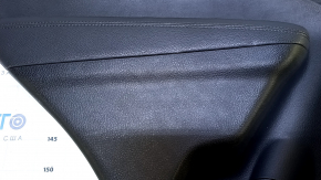 Door trim card rear left Kia Sorento 10-15 black with black insert plastic, armrest black leather, molding black wood gloss, scuffs, scratches