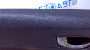 Door trim card rear left Kia Optima 16- black with black insert leather, armrest black leather, scratches, dent, abrasions