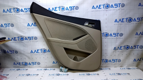 Door trim card rear left Kia Optima 11-15 beige with beige insert leather, armrest beige leather, handle chrome, dents, abrasions, scratches, for dry cleaning