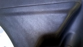 Door trim card rear left Kia Sorento 10-15 black with black insert plastic, armrest black leather, molding black wood gloss, with curtain, scuffs, scratches