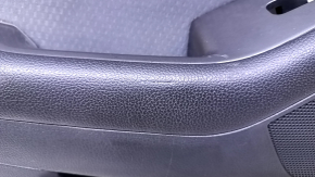 Door trim card rear left Kia Optima 11-15 black with gray insert cloth, armrest black leather, handle chrome, dents, abrasions, scratches