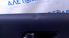 Door trim card rear left Kia Optima 11-15 black with gray insert cloth, armrest black leather, handle chrome, dents, abrasions, scratches