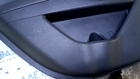 Door trim card rear left Kia Optima 11-15 black with gray insert cloth, armrest black leather, handle chrome, dents, abrasions, scratches