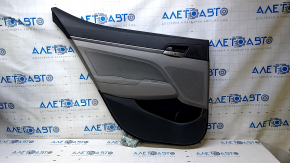 Door trim card rear left Hyundai Elantra AD 17-18 gray, armrest gray rubber, insert gray cloth, molding gray, scratches, abrasions, dent