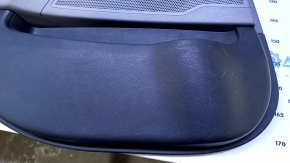 Door trim card rear left Hyundai Sonata 11-15 black with gray insert leather, armrest gray leather, molding gray structure, scratches, dents, abrasions