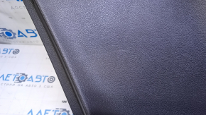 Door trim card rear left Hyundai Sonata 11-15 black with gray insert plastic, armrest gray leather, black molding structure, scratches, abrasions, dents