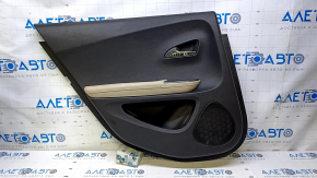 Door trim card rear left Chevrolet Volt 11-15 black, armrest leather beige, scuffs, scratches