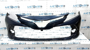 Front bumper bare Toyota Camry v70 18-20 LE\XLE without parking sensor, blue, pressed, scratches