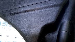 Door trim card rear left Kia Sorento 10-15 black with black insert plastic, armrest black leather, molding black wood gloss, with curtain, with backlight, scuffs, scratches