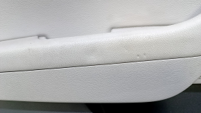 Door trim card rear left Hyundai Sonata 15-17 black with gray insert leather, armrest gray leather, molding carbon structure, scuffs, pokes, scratches, abrasions