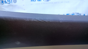 Door trim card rear left Hyundai Santa FE Sport 13-18 dark brown with beige insert leather, armrest dark brown leather, molding gray structure, scratches, scuffs, abrasions, dents