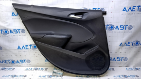 Door trim card rear left Chevrolet Cruze 16- black with black insert plastic, armrest black plastic, scuffs, scratches