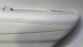 Door trim card rear left Kia Sorento 10-15 beige with beige insert plastic, armrest beige leather, molding dark wood gloss, with curtain, scuffs, scratches, bumps