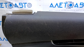 Door trim card rear left Kia Sorento 16-18 black with black insert plastic, armrest black leather, molding black wood gloss, scratches, abrasions, scuffs