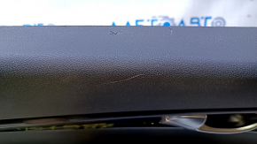 Door trim card rear left Kia Sorento 16-18 black with black insert plastic, armrest black leather, molding black wood gloss, scratches, abrasions, scuffs