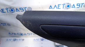 Door trim card rear left VW Jetta 11-18 USA black with black insert plastic, armrest black leather, molding black structure, scratches, abrasions