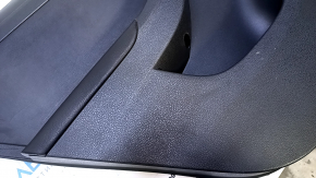 Door trim card rear left VW Jetta 11-18 USA black with black insert plastic, armrest black leather, molding black structure, scratches, abrasions