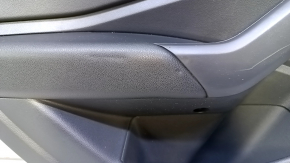 Door trim card rear left VW Jetta 19- black with black insert plastic, armrest black leather, scratches, dent, bump