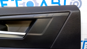 Door trim card rear left VW Jetta 19- black with black insert plastic, armrest black leather, scratches, dent, bump