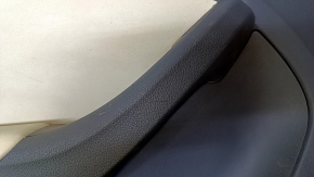 Door trim card rear left VW Jetta 11-18 USA black with beige insert plastic, armrest beige leather, molding gray structure, scratches, abrasions