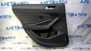 Door trim card rear left VW Jetta 19- black with black insert plastic, armrest black leather, scuffs
