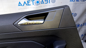 Door trim card rear left VW Jetta 19- black with black insert plastic, armrest black leather, scuffs